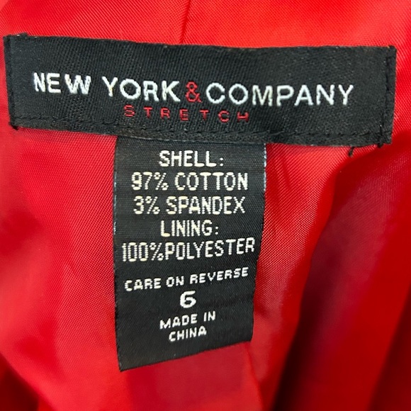 New York & Company Red Quarter Sleeve Coat - Size 6 - Picture 2 of 7